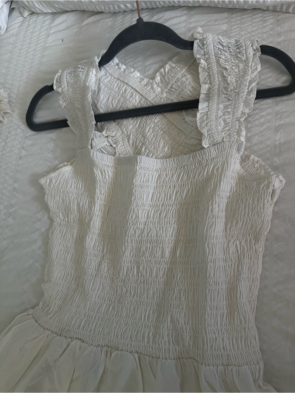 H&M Divided Smocked Poplin White Dress - Medium - Picture 7 of 9
